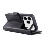iPhone 18 Pro / 17 Pro EIDERWOOD Kunstlæder Flip Cover m. Dobbelt Kortholder - Sort