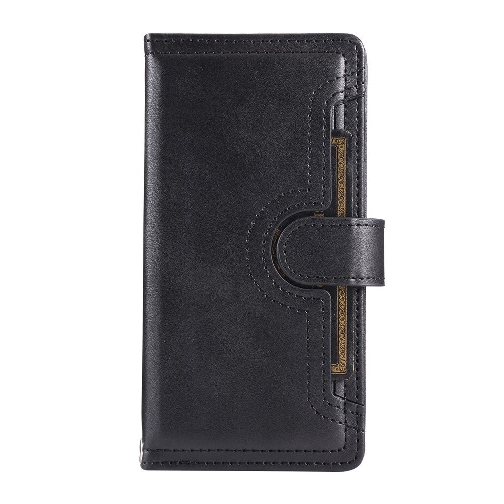 iPhone 18 Pro / 17 Pro EIDERWOOD Kunstlæder Flip Cover m. Dobbelt Kortholder - Sort