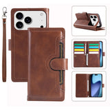 iPhone 18 Pro Max / 17 Pro Max EIDERWOOD Kunstlæder Flip Cover m. Dobbelt Kortholder - Mørkebrun