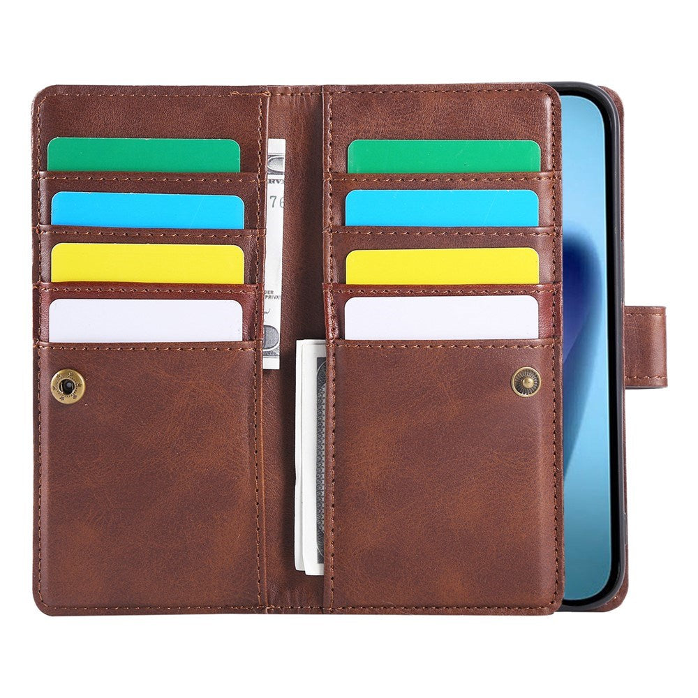 iPhone 18 Pro Max / 17 Pro Max EIDERWOOD Kunstlæder Flip Cover m. Dobbelt Kortholder - Mørkebrun