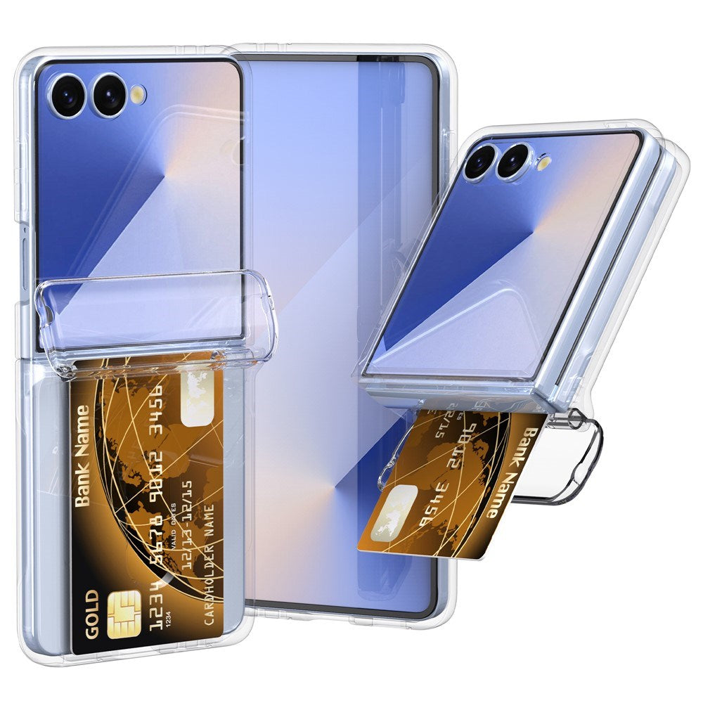 Samsung Galaxy Z Flip7 - EIDERWOOD Hårdt Plastik Cover m. Kortlomme - Gennemsigtig