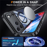 iPhone 18 Pro / 17 Pro Hybrid Plast Bagside Cover m. Skærmbeskyttelse - MagSafe Kompatibel - Gennemsigtig / Sort
