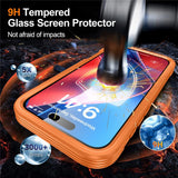 iPhone 18 Pro / 17 Pro Hybrid Plast Bagside Cover m. Skærmbeskyttelse - MagSafe Kompatibel - Gennemsigtig / Orange