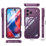 iPhone 18 Pro / 17 Pro Hybrid Plast Bagside Cover m. Skærmbeskyttelse - MagSafe Kompatibel - Gennemsigtig / Lilla