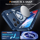 iPhone 18 Pro / 17 Pro Hybrid Plast Bagside Cover m. Skærmbeskyttelse - MagSafe Kompatibel - Gennemsigtig / Blå