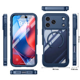 iPhone 18 Pro / 17 Pro Hybrid Plast Bagside Cover m. Skærmbeskyttelse - MagSafe Kompatibel - Gennemsigtig / Blå