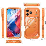 iPhone 18 Pro Max / 17 Pro Max Hybrid Plast Bagside Cover m. Skærmbeskyttelse - MagSafe Kompatibel - Gennemsigtig / Orange