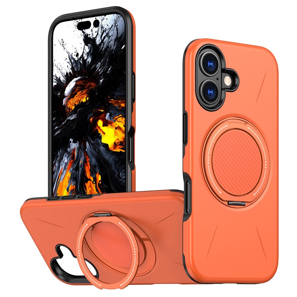 EIDERWOOD iPhone 17 Mobil Cover - Roterende Kickstand - MagSafe Kompatibel - Orange