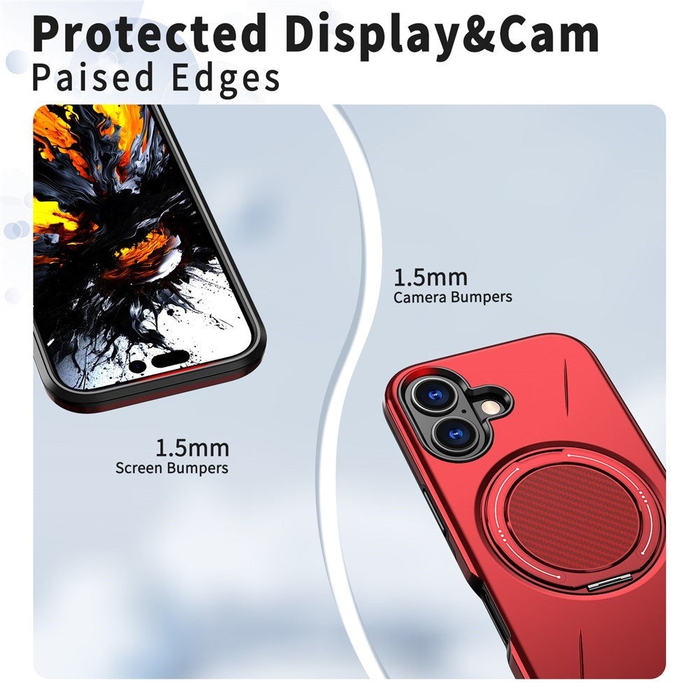 EIDERWOOD iPhone 17 Mobil Cover - Roterende Kickstand - MagSafe Kompatibel - Rød