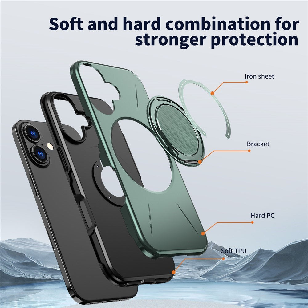 EIDERWOOD iPhone 17 Mobil Cover - Roterende Kickstand - MagSafe Kompatibel - Grøn