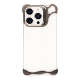 iPhone 16 Pro 2-i-1 Metal Bumper Cover - Ståfunktion & Linsebeskytter - Titanium