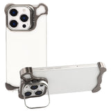 iPhone 16 Pro 2-i-1 Metal Bumper Cover - Ståfunktion & Linsebeskytter - Titanium