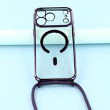 EIDERWOOD iPhone 17 Pro Fleksibelt Plastik Mobil Cover - inkl. Justerbar Strop - MagSafe Kompatibel - Gennemsigtig / Lilla