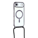 EIDERWOOD iPhone Air Fleksibelt Plastik Mobil Cover - inkl. Justerbar Strop - MagSafe Kompatibel - Gennemsigtig / Sort