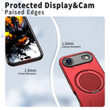 EIDERWOOD iPhone Air Mobil Cover - Roterende Kickstand - MagSafe Kompatibel - Rød