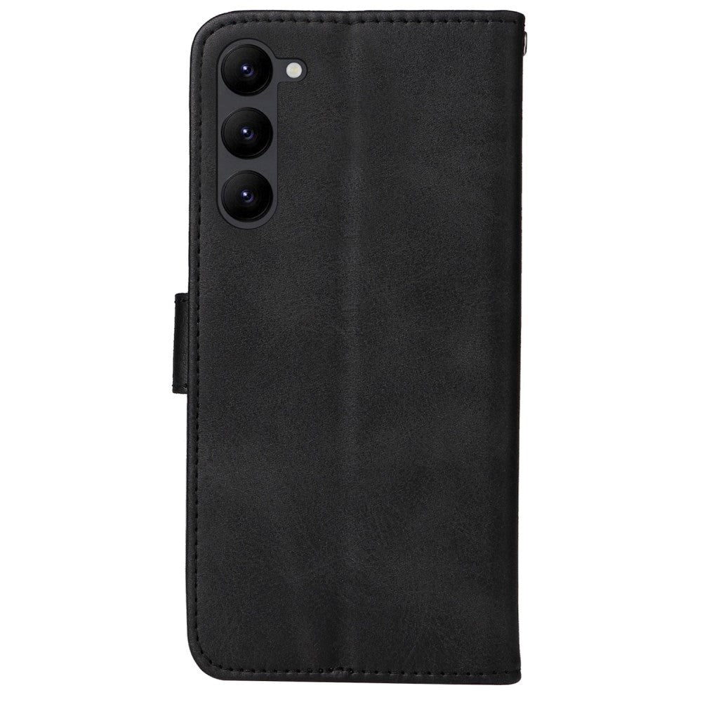 Samsung Galaxy S23 Leather Flip Cover m. Lommebok - Svart