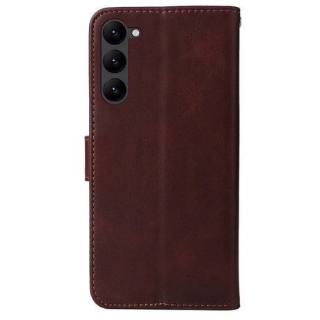 Samsung Galaxy S23 Leather Flip Cover m. Lommebok - Brun