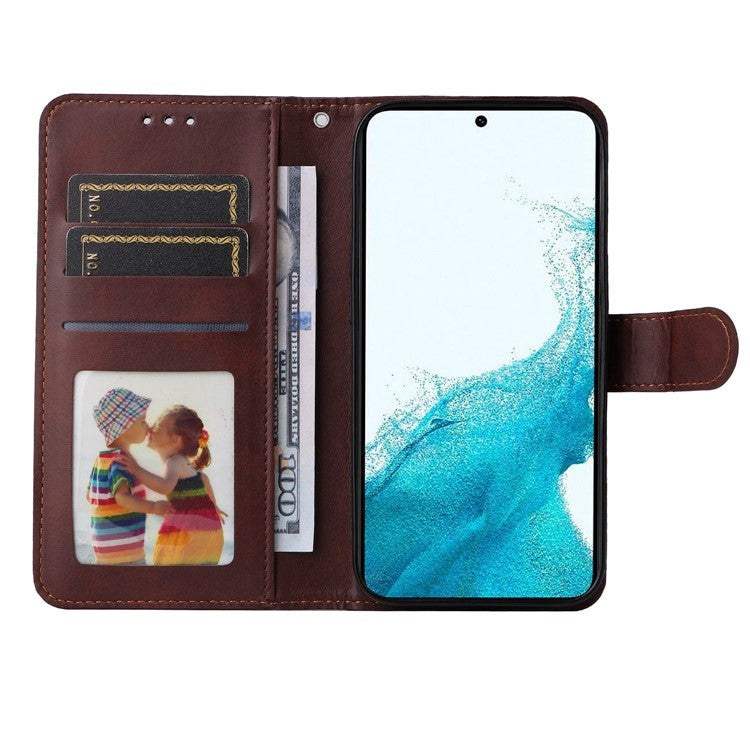 Samsung Galaxy S23 Leather Flip Cover m. Lommebok - Brun