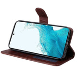 Samsung Galaxy S23 Leather Flip Cover m. Lommebok - Brun