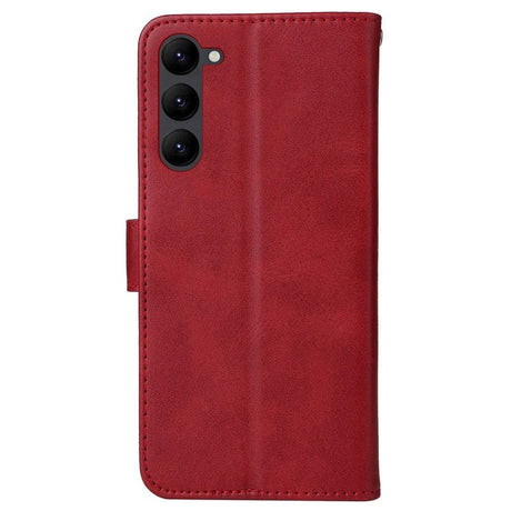 Samsung Galaxy S23 Leather Flip Cover m. Lommebok - Rød