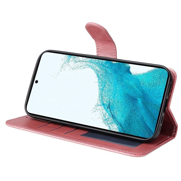 Samsung Galaxy S23 Leather Flip Cover m. Lommebok - Rosa