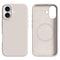 iPhone 16 - 2-i-1 Silikone & Hård Plast Bagside Cover - MagSafe Kompatibel - Beige