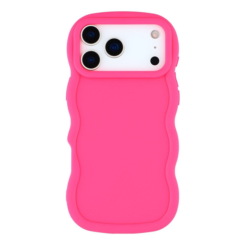 iPhone 17 Pro Max - EIDERWOOD Fleksibelt Plastik Wavy Bagside Cover - Pink