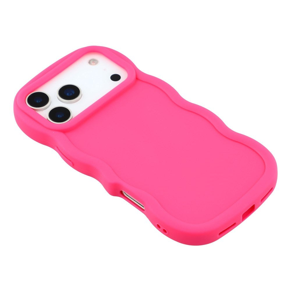 iPhone 17 Pro Max - EIDERWOOD Fleksibelt Plastik Wavy Bagside Cover - Pink
