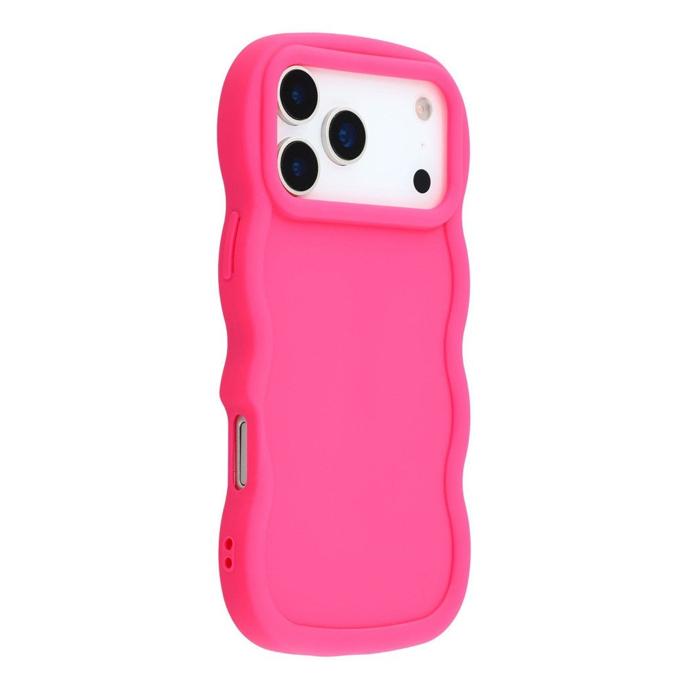 iPhone 17 Pro - EIDERWOOD Fleksibelt Plastik Wavy Bagside Cover - Pink