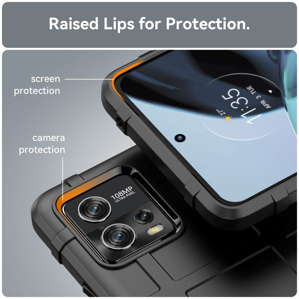 Motorola Moto G72 Rugged Shield Series Craftsman Bakdeksel - Svart