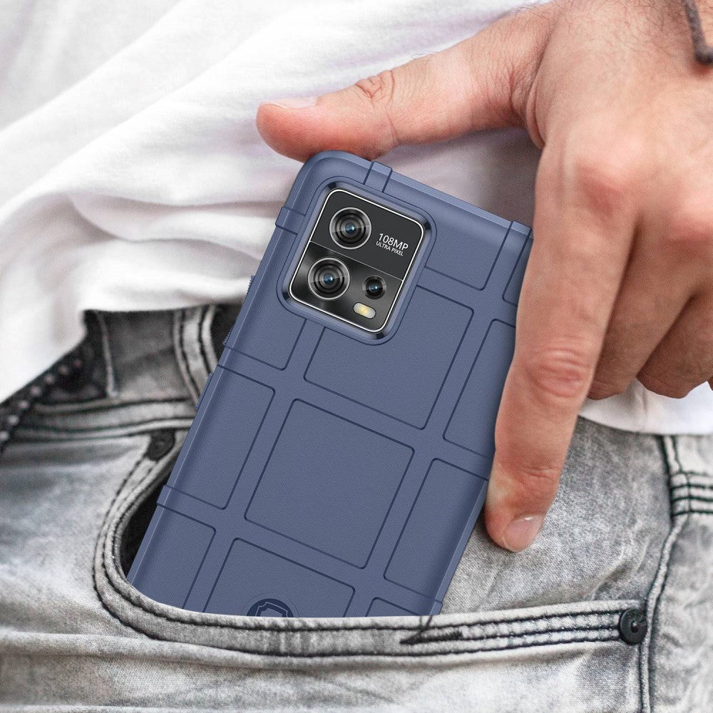 Motorola Moto G72 Rugged Shield Series Craftsman Bakdeksel - Blå