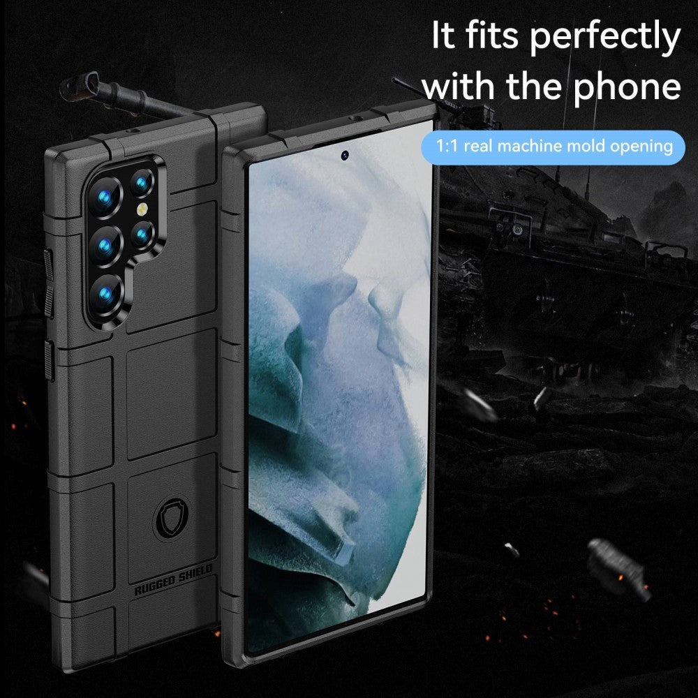 Samsung Galaxy S23 Ultra Rugged Shield Series Craftsman Bakdeksel - Svart