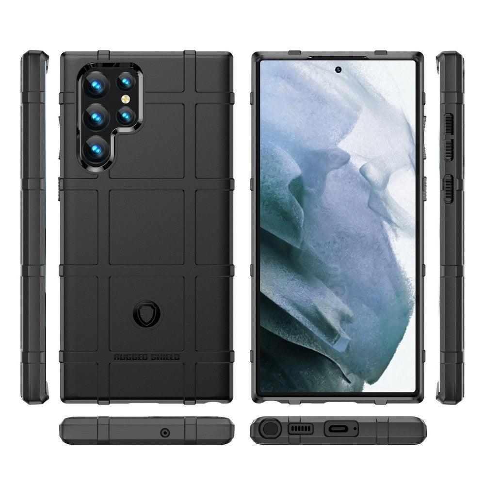 Samsung Galaxy S23 Ultra Rugged Shield Series Craftsman Bakdeksel - Svart