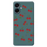 Samsung Galaxy A07 EIDERWOOD Fleksibelt Plast Mobil Cover m. Kirsebærdesign - Grøn