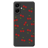 Samsung Galaxy A07 EIDERWOOD Fleksibelt Plast Mobil Cover m. Kirsebærdesign - Sort