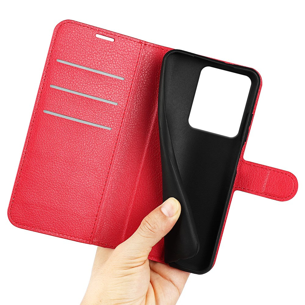 Realme 15 EIDERWOOD Kunstlæder Flipcover m. Pung & Ståfunktion - Rød