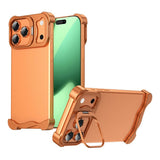 iPhone 17 Pro 2-i-1 Metal Bumper Cover - Ståfunktion & Linsebeskytter - Orange