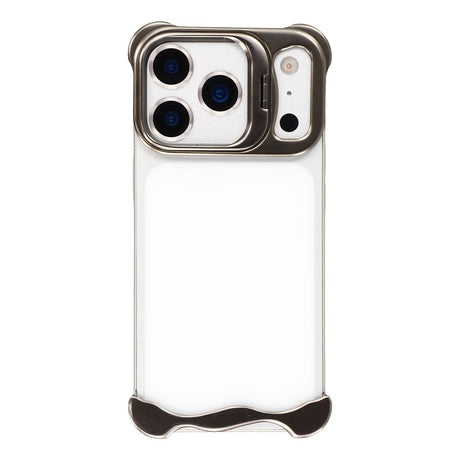 iPhone 17 Pro 2-i-1 Metal Bumper Cover - Ståfunktion & Linsebeskytter - Titanium
