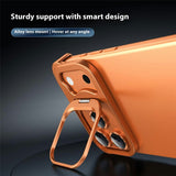 iPhone 17 Pro 2-i-1 Metal Bumper Cover - Ståfunktion & Linsebeskytter - Titanium