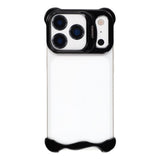 iPhone 17 Pro 2-i-1 Metal Bumper Cover - Ståfunktion & Linsebeskytter - Sort