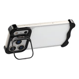 iPhone 17 Pro 2-i-1 Metal Bumper Cover - Ståfunktion & Linsebeskytter - Sort