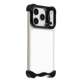 iPhone 17 Pro 2-i-1 Metal Bumper Cover - Ståfunktion & Linsebeskytter - Sort