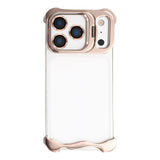 iPhone 17 Pro 2-i-1 Metal Bumper Cover - Ståfunktion & Linsebeskytter - Guld