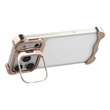 iPhone 17 Pro 2-i-1 Metal Bumper Cover - Ståfunktion & Linsebeskytter - Guld