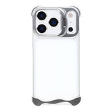 iPhone 17 Pro 2-i-1 Metal Bumper Cover - Ståfunktion & Linsebeskytter - Sølv