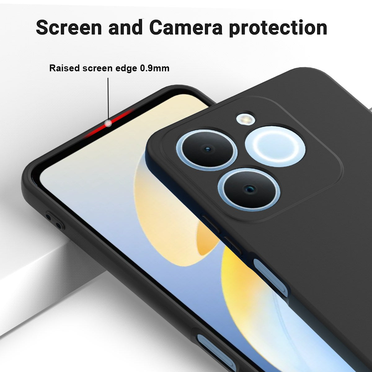Realme Note 70T EIDERWOOD Foret Silikone Bagside Cover m. Strop - Sort