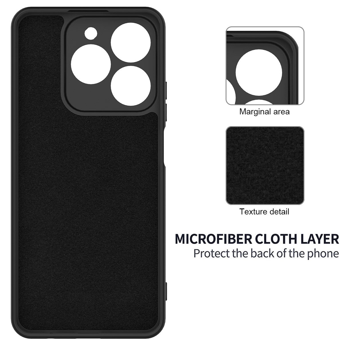 Realme Note 70T EIDERWOOD Foret Silikone Bagside Cover m. Strop - Sort