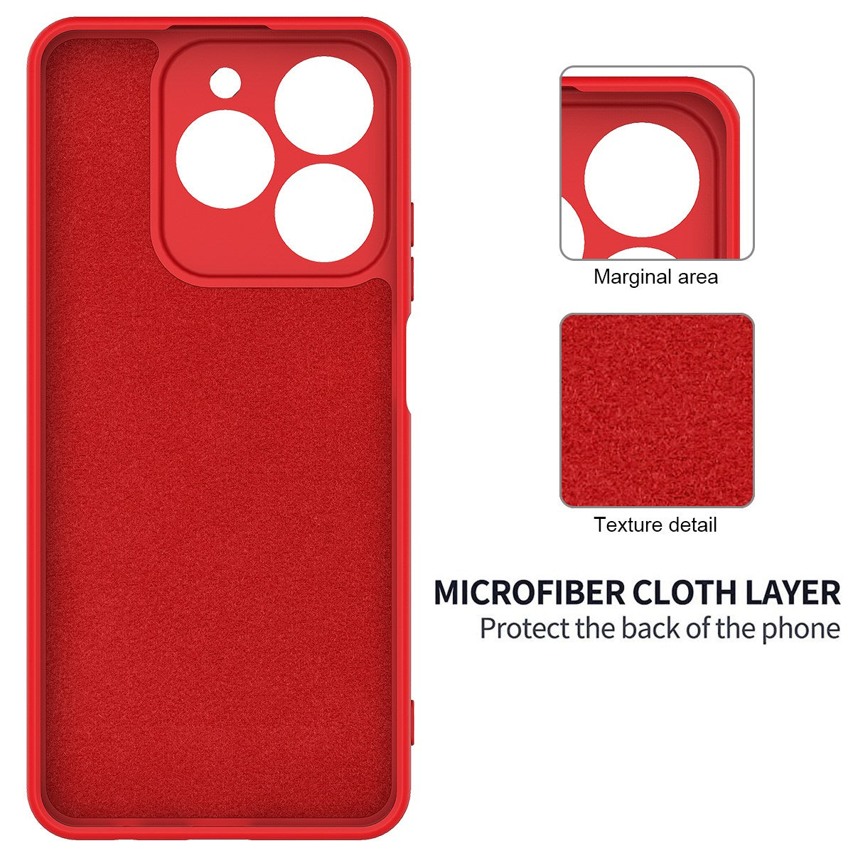 Realme Note 70T EIDERWOOD Foret Silikone Bagside Cover m. Strop - Rød