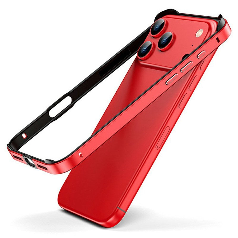 iPhone 17 Pro EIDERWOOD Metal Bumper Cover m. Stødabsorberende Silikone Hjørner - Rød