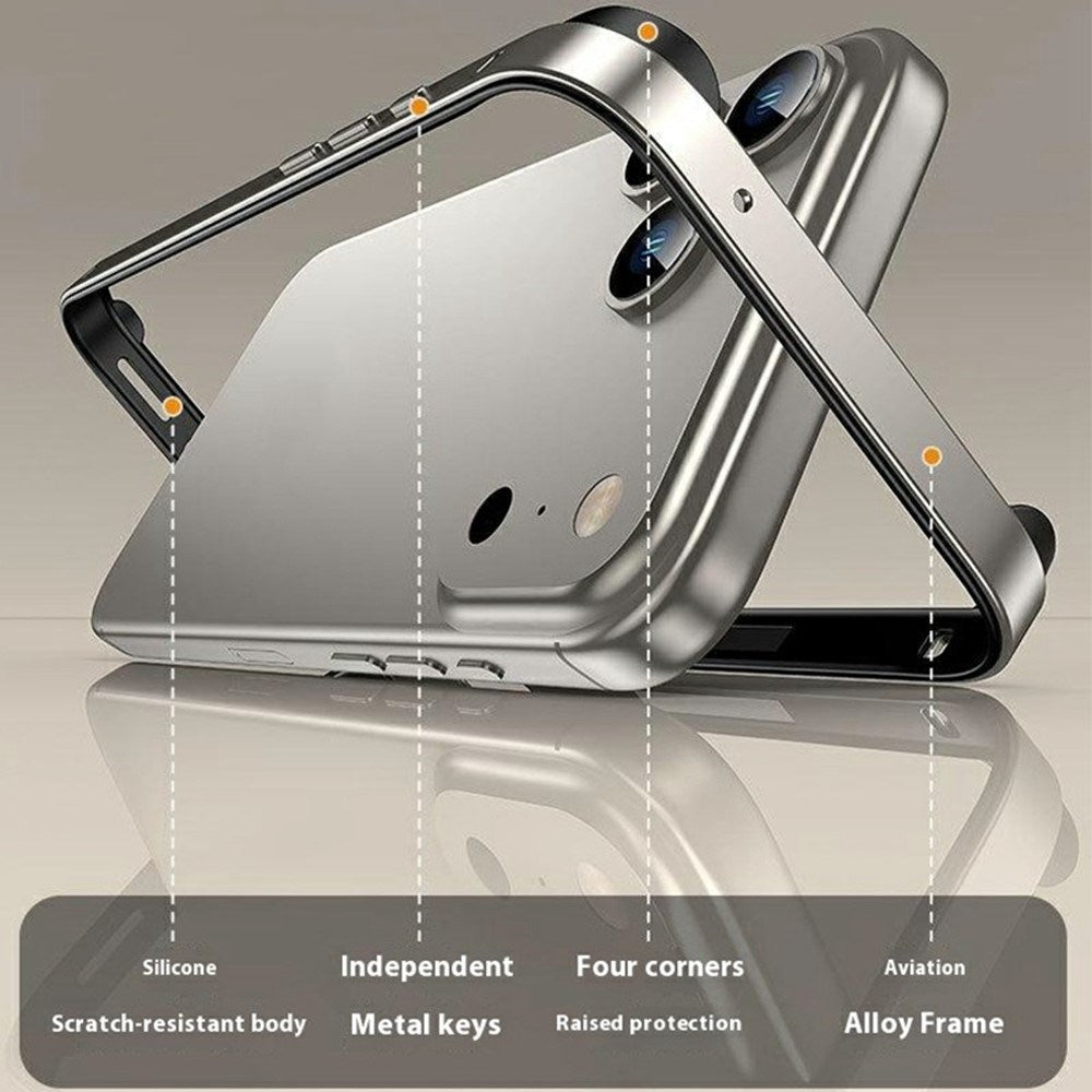 iPhone 17 Pro EIDERWOOD Metal Bumper Cover m. Stødabsorberende Silikone Hjørner - Guld